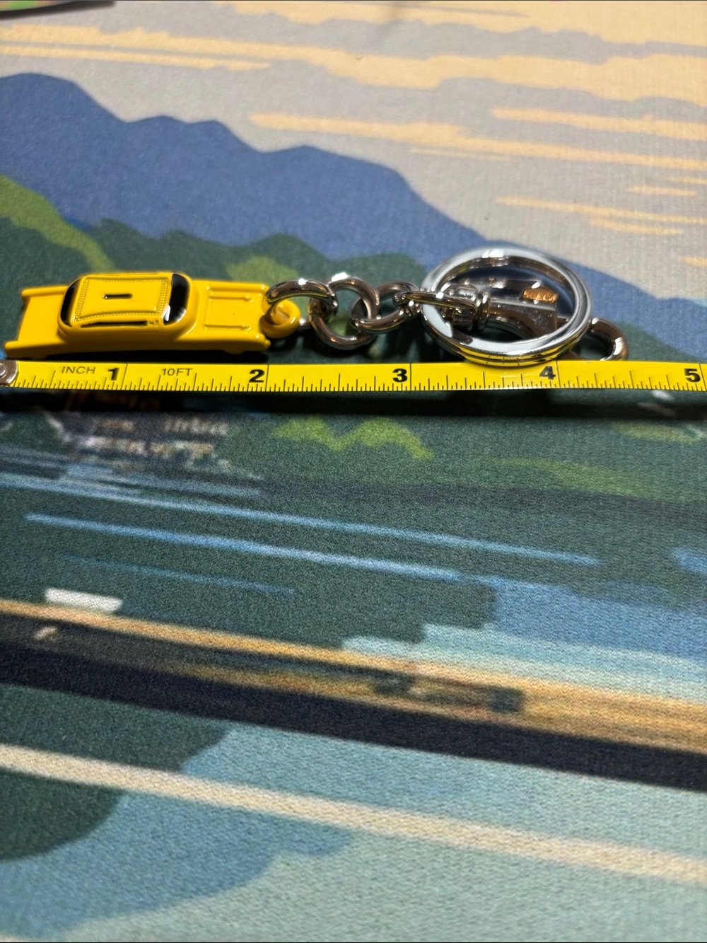Yellow Car Keychain Charm - Picture 3 of 3